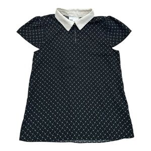 Nordstrom Rack Black Collared Top - Womens Size Medium